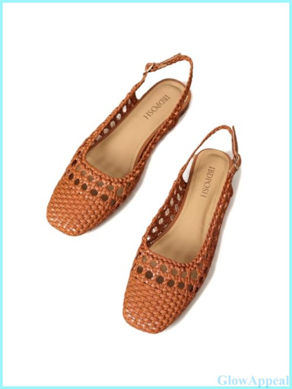 Woven Slingback Flats Square Toe Braided Sandals Dressy Summer Office Shoes